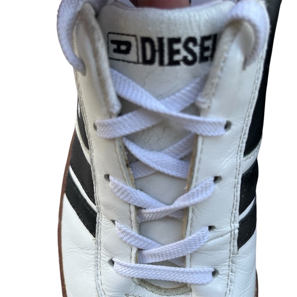 Vintage Diesel Priority Sneakers – White Black Leather Retro Low-Tops Men’s 7.5 - Picture 7 of 10